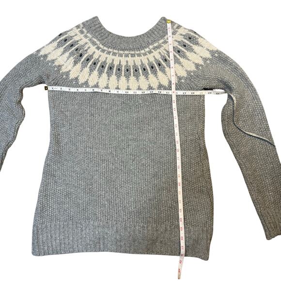 Ruff Hewn Fair Isle Crew Wool Blend Sweater Grey Size M - Picture 6 of 6
